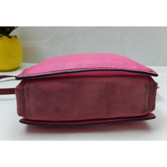 Fossil Pink Pebbled Leather Zipper Pockets Crossbody Bag - Picture 7 of 16